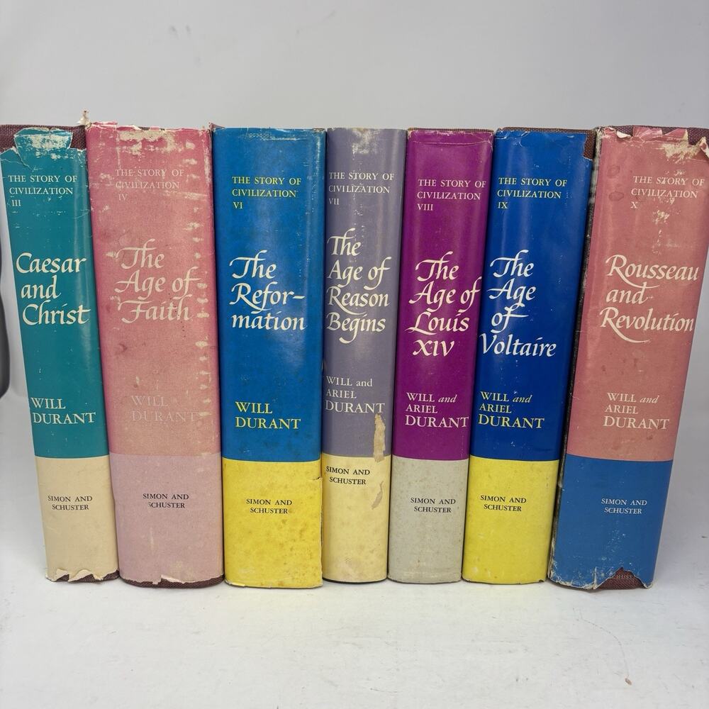 The Story of Civilization History Durant Will & Ariel Lot Of 7 VTG Books HCDJ